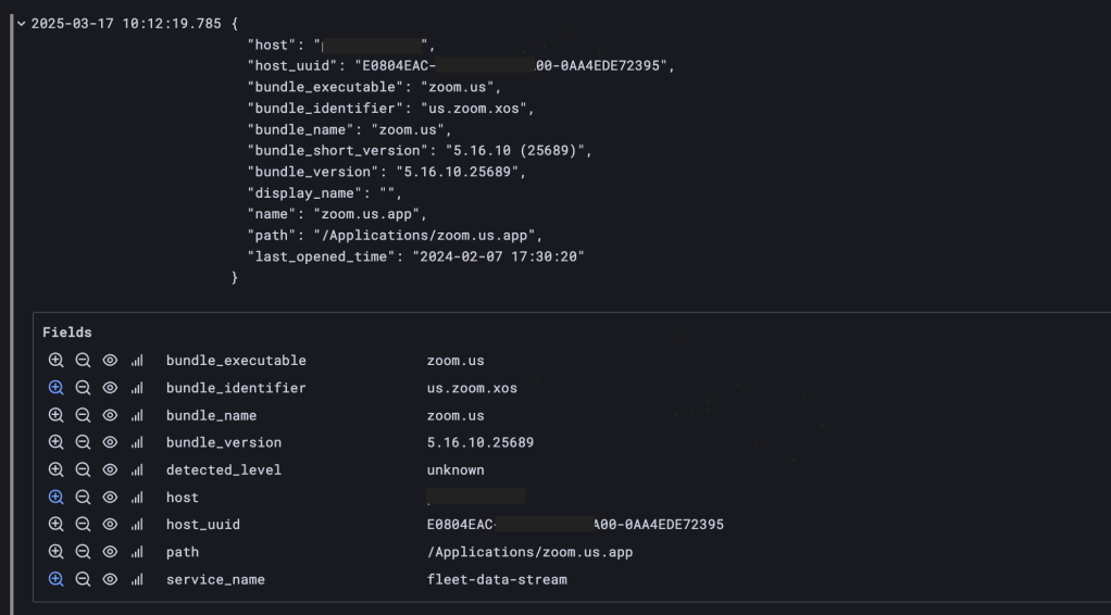 Grafana explore results